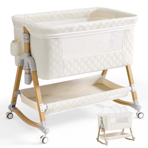 HARPPA, Baby Bassinet Bedside Sleeper, 3-in-1 Cradle, White