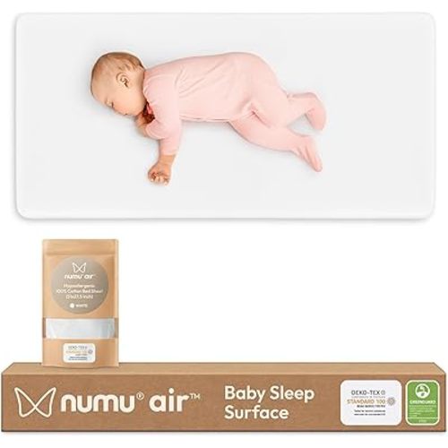NUMU Air Baby Sleep Crib Mattress: Breathable for Fast CO2 Dispersion; Permeable to Prevent Fluid Pooling; Enhances Air Circulation; Orthopedic.