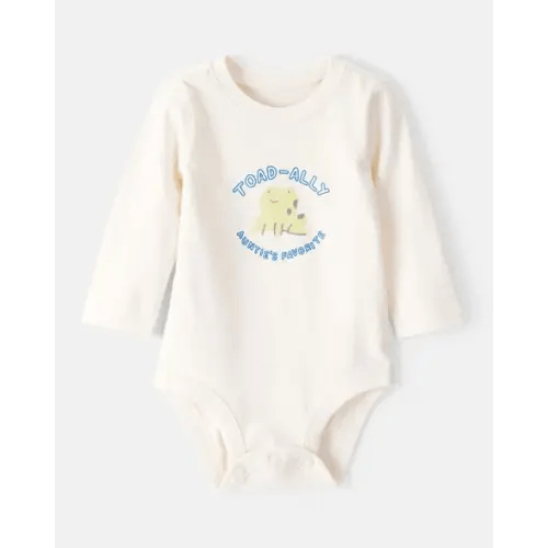 Baby Aunts Favorite Cotton Long-Sleeve Graphic Bodysuit - Ivory | Carter's