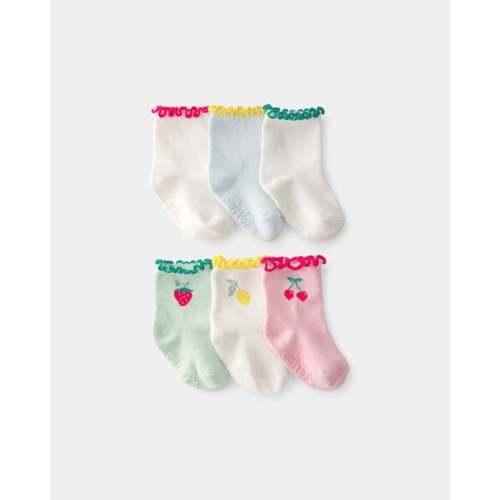 Baby Girl 6-Pack Fruit Crew Socks | Carter's