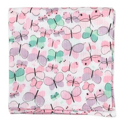 Honest Baby Organic Cotton Swaddle Blanket - Flutter 2pk