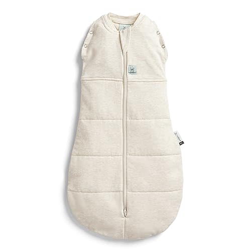 ergoPouch Cocoon Swaddle Sack 1.0 TOG - Baby Sleep Sack, Gentle Snug Fit Helps Calm Startle Reflex, Ideal for Arms In/Out Sleeping, Soft Breathable Fabric for Better Sleep (0-3 Months, Oatmeal Marle)