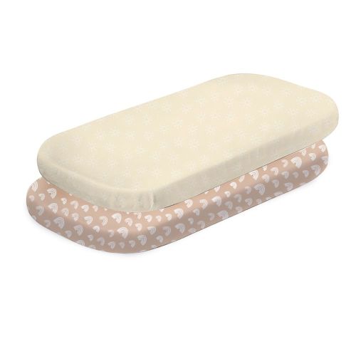 Bubba Blue Nordic Bedside Sleeper Fitted Sheet 2 Pack Vanilla/Latte