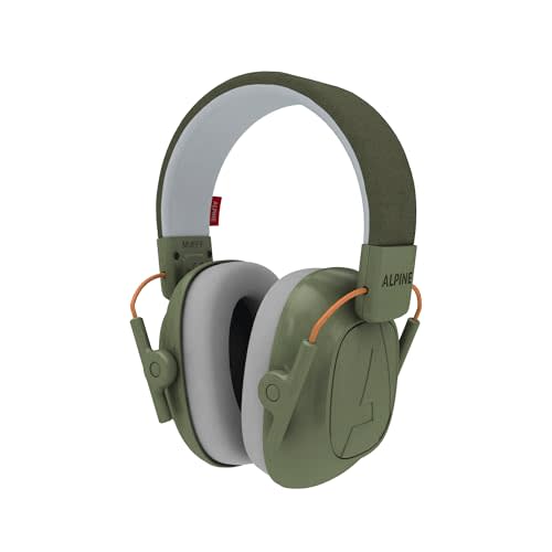 Alpine Muffy Kids - Hearing Protection - CE & ANSI Certified - Adjustable for Ages 3-16 years - Noise Cancelling Headphones - 25dB Sound Reduction Ideal for Protection and Concentration Aid – Green