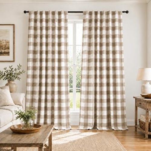 Blackout Curtains for Bedroom, Buffalo Plaid Curtains for Living Room