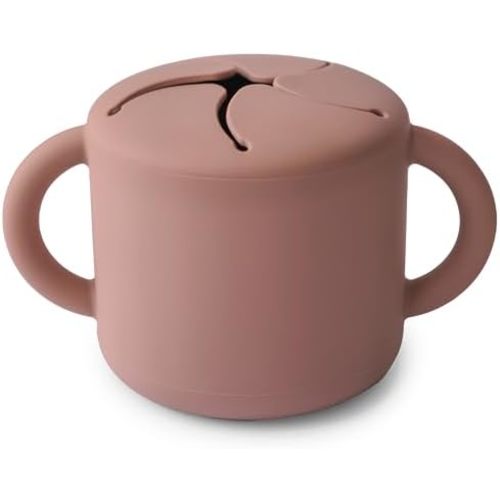 mushie Silicone Snack Cup | Spill Proof Food Container (Cloudy Mauve)