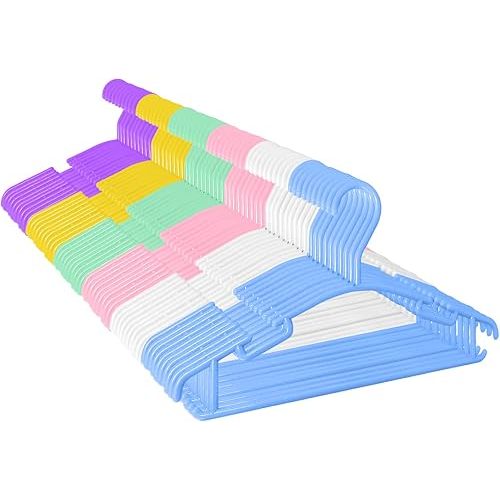 GoodtoU 60 Pack Kids Hangers Multicolor Baby Hanger Childrens Plastic Infant Hanger Toddler Hangers for Baby Clothes