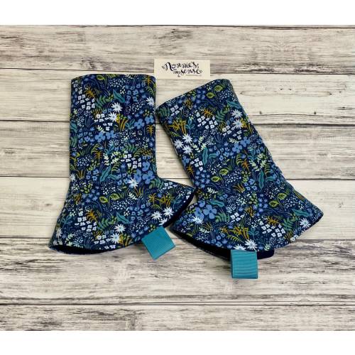 Blue Floral Drool Pads: Rifle Paper Co. Baby Carrier Suck Pads. Universal Fit. Tula, Happy Baby, Artipoppe, Hope & Plum, Sakura Bloom, more