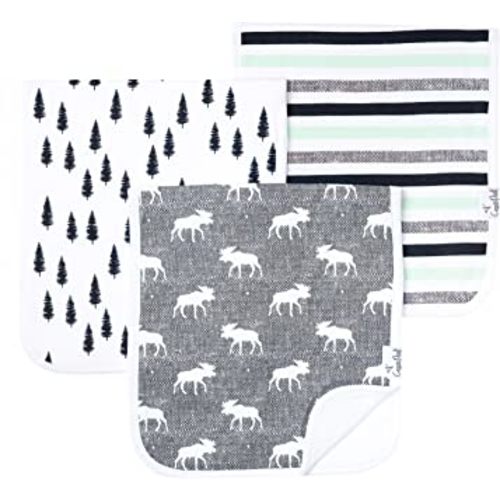 Copper Pearl Baby Burp Cloth Large 21''x10'' Size Premium Absorbent Triple Layer 3 Pack Gift Set for Boys “Scout Set