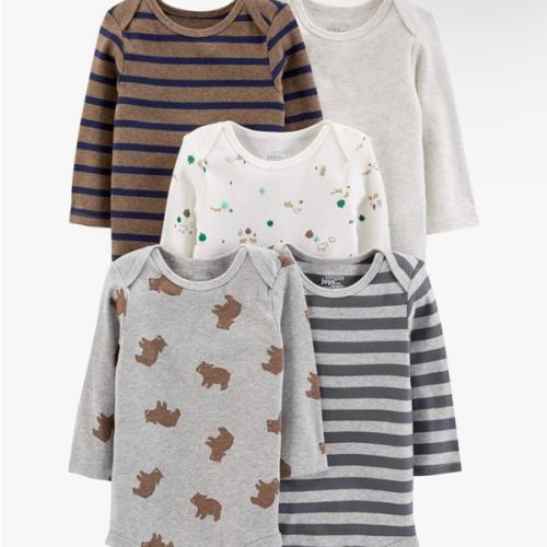 Simple Joys by Carter's Baby-Boys Long-Sleeve Bodysuit Pack of 5Bodysuit