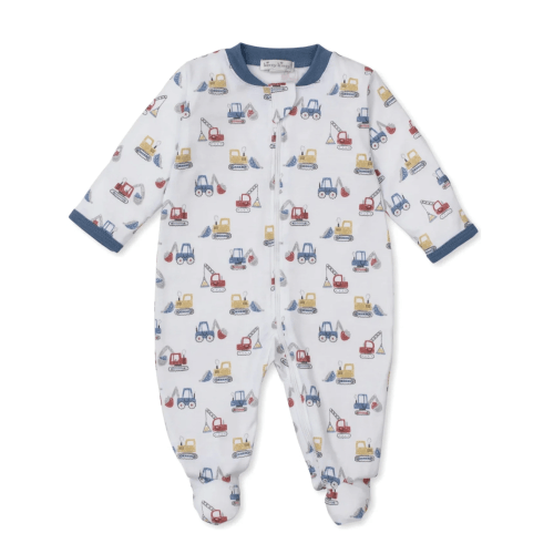 Construction Diggers Zip Footie