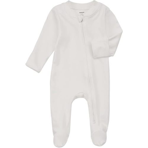 Aablexema Baby Pajamas Organic Cotton Zipper Outfit Newborn Infant One-Piece Footies with Mitten Cuffs