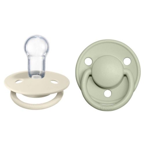 Bibs De Lux Silicone Pacifier - 0-3 Years - 2pk - Ivory/Sage: BPA-Free, Phthalate-Free