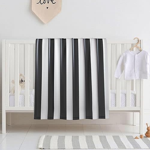 Black & White Stripe Baby Blanket, Super Soft Baby Swaddle Blanket, 30 * 40 Inch for Crib/Crib, Soft and Breathable for Baby