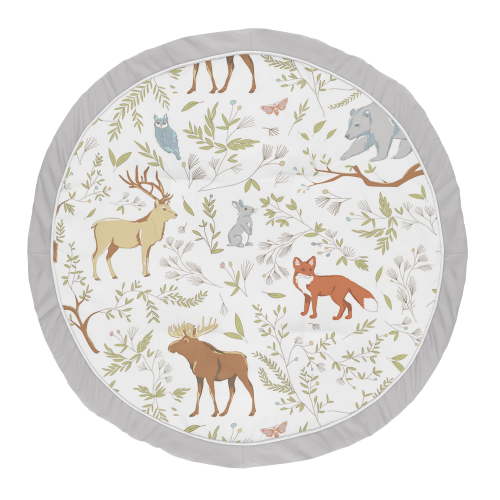 Sweet Jojo Designs Woodland Toile Grey Green and Taupe Baby Play Mat