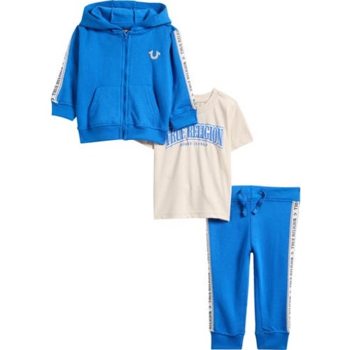 True Religion Fleece Zip Hoodie, T-Shirt & Joggers Set | Nordstromrack
