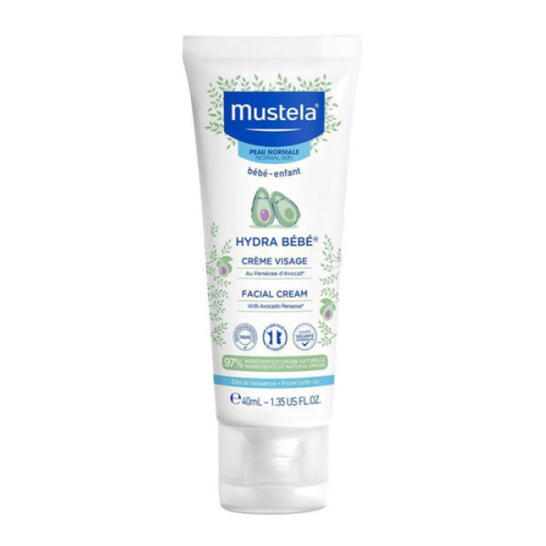 Mustela Hydra Bebe Face Cream – Daily Baby Moisturizer with Natural Avocado, Jojoba Oil & Shea Butter - 1.35 fl. oz. - Packaging may vary
