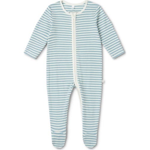 Rib Stripe Footie, 3-6M