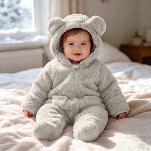 Odeerbi Baby Girls Boys Clothes Baby Rompers Newborn Fleece Footie Snowsuit Winter Bunting Onesie Cartoon Warm Hooded Romper Jumpsuit Outfits