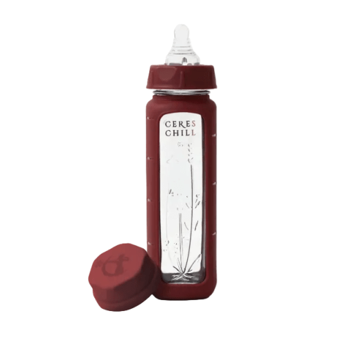 Ceres Chill Bloom Glass Baby Bottle, Plum