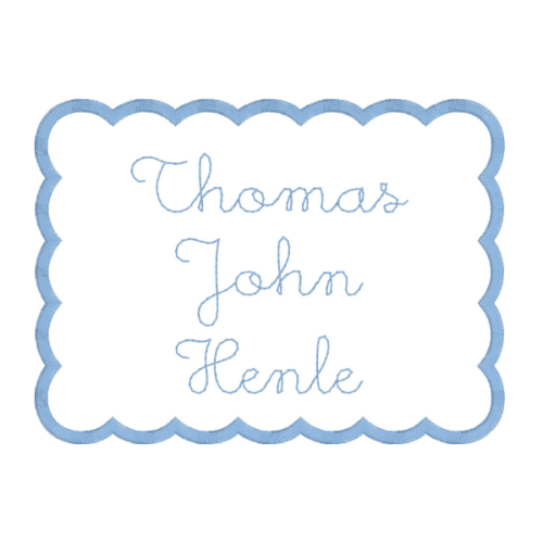 Scalloped Bassinet Card | Palmer Kate Embroidery