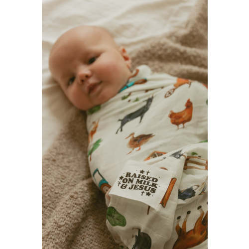 Raised On Milk & Jesus Farm Swaddle Blanket – OUR HOUSE ABOVE