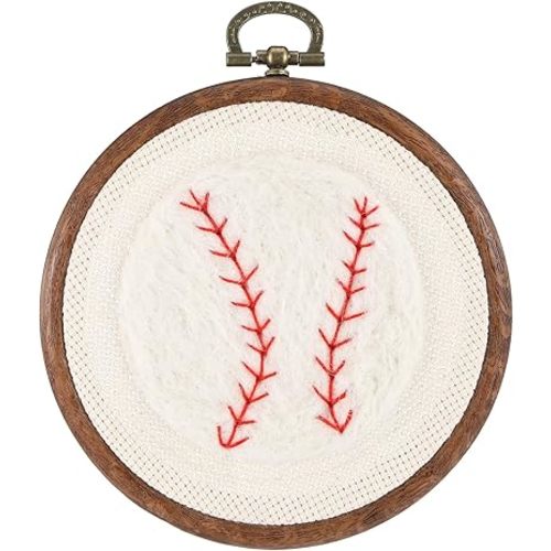 Chunful Felted Nursery Wall Decor Wall Art Decorative Artwork for Nursery Themes Bathroom Living Room Classroom Home Decoration (Baseball)