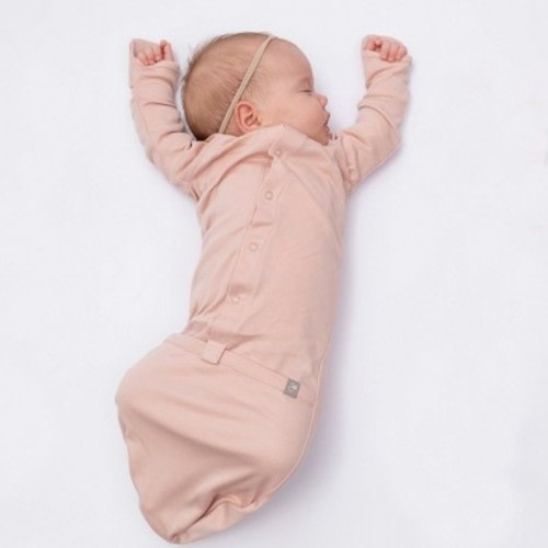 Goumi 24 Hour Convertible Sleeper Baby Gown - Rose 3-6M