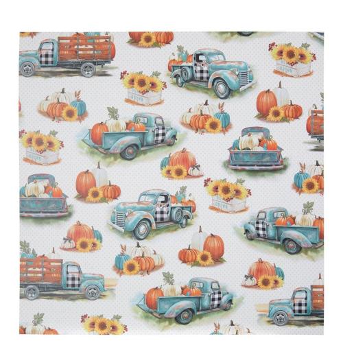 Trucks & Pumpkins Scrapbook Paper - 12" x 12"