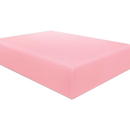 NTBAY Twin Fitted Sheet Only - Brushed Microfiber Deep Pocket Fitted Sheet - Soft, Wrinkle-Free, Fade-Resistant, Stain-Resistant, Hotel Quality Fitted Bed Sheet, Pink