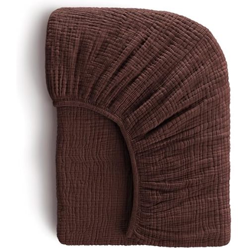 Muslin Crib Sheets 100% Organic Cotton (28"x 52") Dark Brown