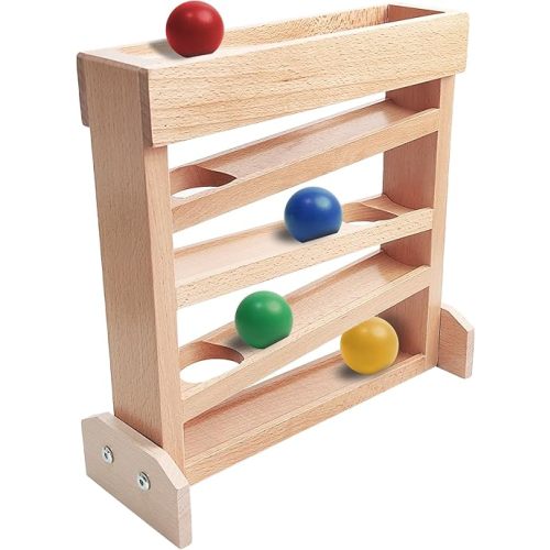 Montessori Ball Drop Toy for 1 Year Old, Wooden Ball Drop Toy Wooden Ball Tower for Toddlers, Pound a Ball for Toddlers 1-3 Early Childhood Education Visual Tracking for Boys Girls Gift