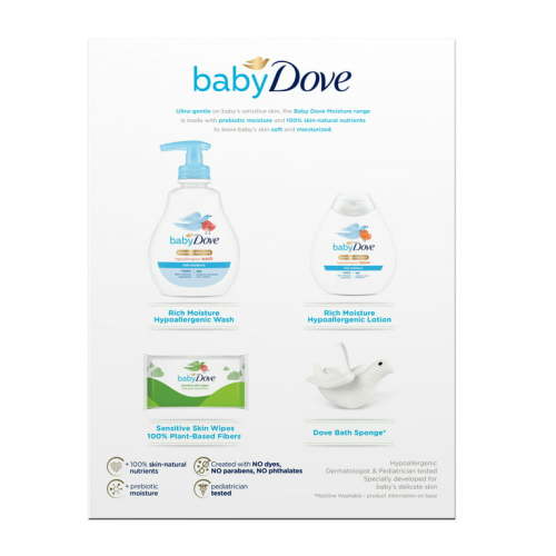 Baby Dove Gift Set Complete Care Essentials Wash and Lotion 4 Count