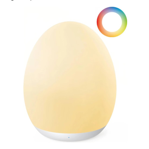 JolyWell Night Light for Kids, Baby Night Light with 7 Colors Changing Mode & Stepless Dimming, Nursery Night Light BPA Free,Rechargeable Egg Night Light for Breastfeeding 1h Timer & Touch Control