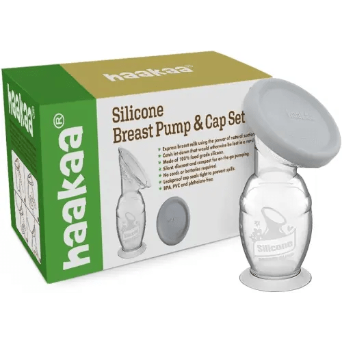 Haakaa Gen 2 Silicone Breast Pump with Suction Base and Leak-Proof Silicone Cap, 4 oz/100 ml, BPA PVC and Phthalate Free