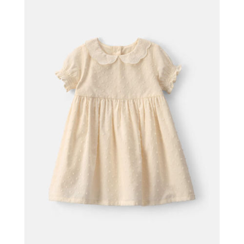 Baby Girl Swiss Dot Short-Sleeve Dress - Cream - OshKosh B'gosh | Carter's