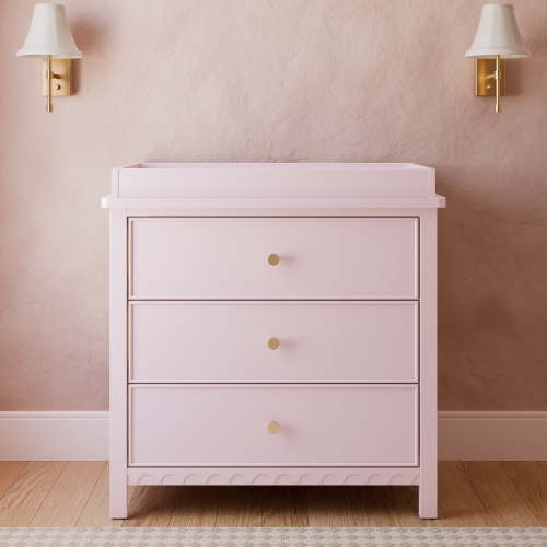 Graco, Dresser with Changing Topper, Blush, 3 Drawer Nursery Storage
