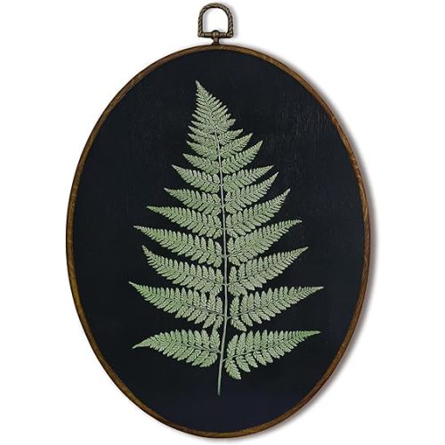 XNXLDYLH Rustic Dark Botanical Oval Framed Wall Art Decor, Dark Cottagecore Goblincore Fern Gallery Hanging Wall Decor Decorations, Rustic Moody Nature Canvas Prints Wall Art Paintings, 8.5x11.5 Inch