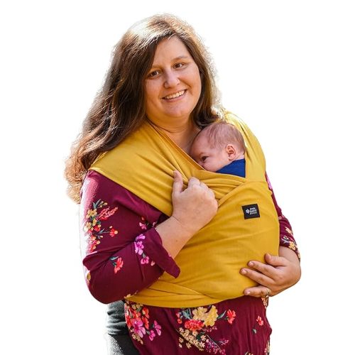 Baby Wrap Carrier Soft, Stretchy, Cotton Baby Wrap, Baby Sling, Nursing Cover Up for use with Newborn-Toddler: Evenly distributes Weight for More Comfortable Carrying (Dark Cream)