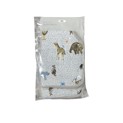 Little Unicorn Cotton Muslin Burp Cloth 2 Pack, Party Animals