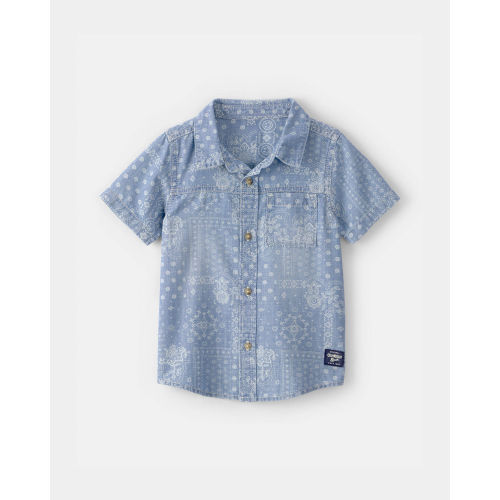 Toddler Boy Bandana Chambray Short-Sleeve Button-Down Shirt - Blue - OshKosh B'gosh | Carter's