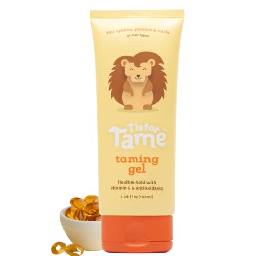 T is for Tame Kids Hair Taming Gel for Soft, Natural Style & Hold | Anti-frizz hair gel (3.38 fl oz), non-sticky, vitamin E, alcohol-free, non-sticky, for all hair types, made in the USA
