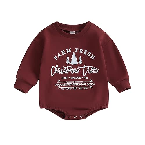 MERSARIPHY Baby Christmas Clothes Baby Boy Girl Sweatshirt Romper Santa Baby Romper Tops Fall Winter Outfits