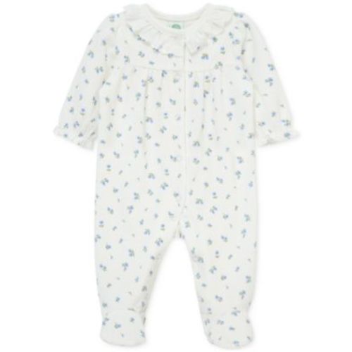 Baby Girls Tiny Floral Velour Footed Coverall, 9 month