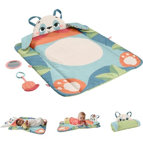 Fisher-Price Baby Toy Planet Friends Roly-Poly Panda Play Mat, Portable Tummy Time Activity for Developmental Play for Newborns Ages 0+ Months