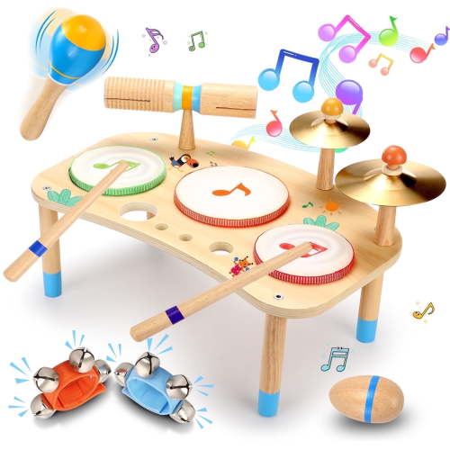 Free Shipping! oathx Kids Drum Set Musical Instruments for Toddlers Learning Preschool Toys for Boys Girls Birthday