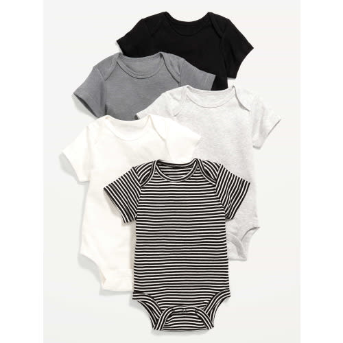 Unisex Short-Sleeve Bodysuit 5-Pack for Baby