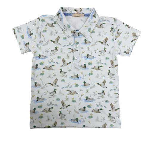 Baby Club Chic- mallard ducks tee w/collar