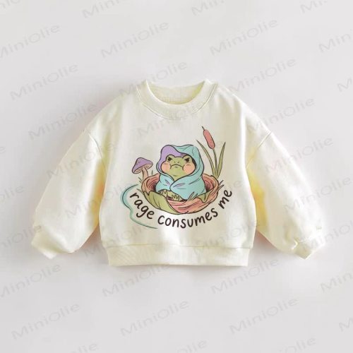RAGE CONSUMES ME Baby Frog Print Toddler Sweatshirt