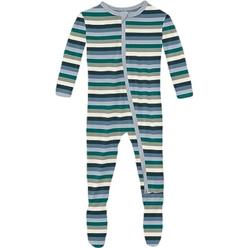 KicKee Footie with 2 Way Zipper in Celebration Prints, One-Piece Boy or Girl Baby Clothes